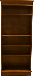 Regency Tall Open Bookcase - Yew and Mahogany