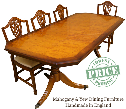 Reproduction dining tables mahogany yew