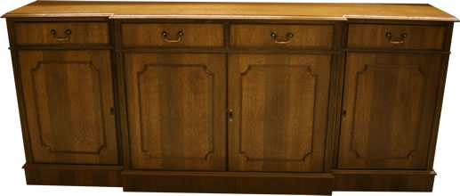Oak Break Front Sideboard Yew Mahogany